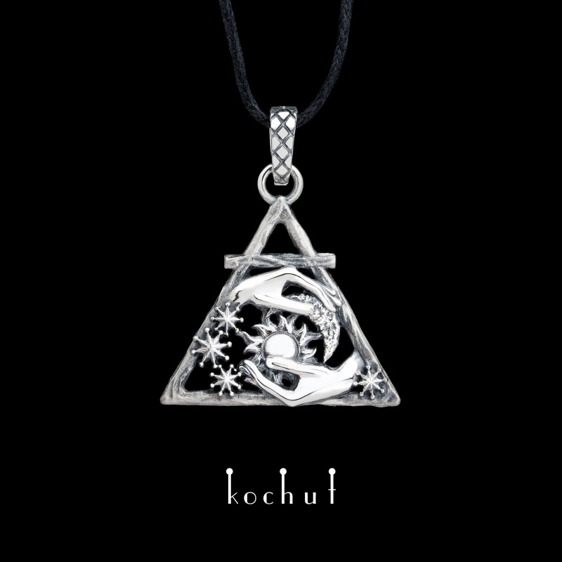 Gemini — pendant made of oxidized silver 
