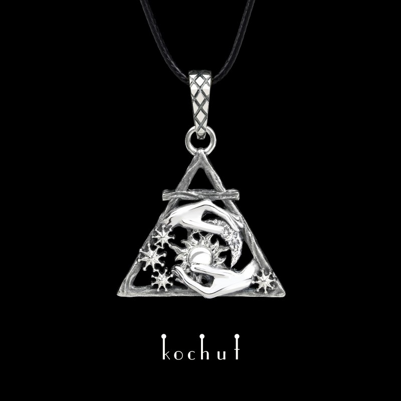 Gemini — pendant made of oxidized silver