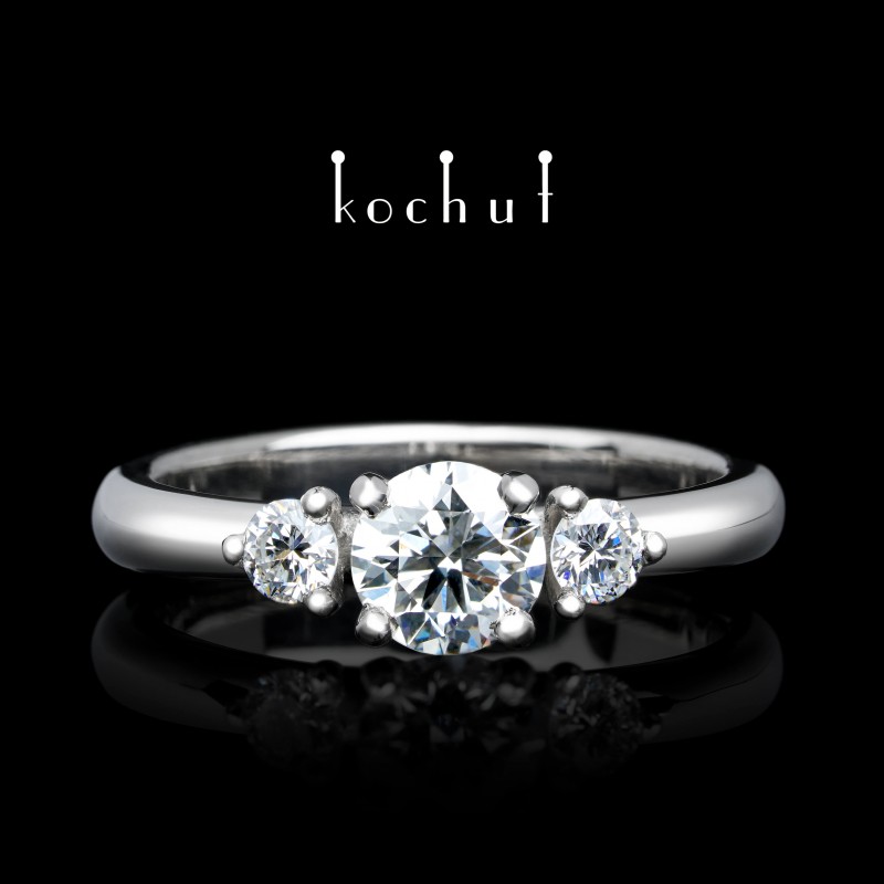 Engagement ring «Athena». Platinum, diamonds 