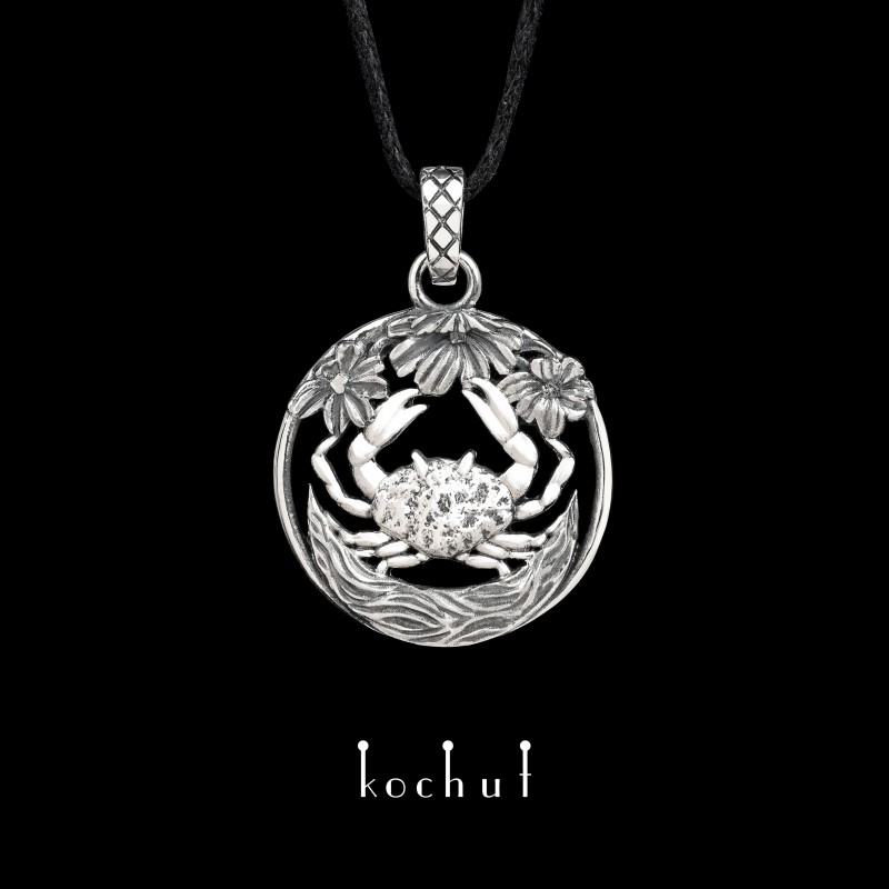 Cancer — pendant made of oxidized silver
