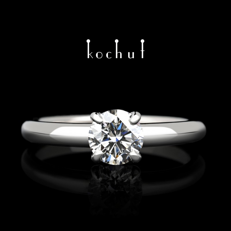 Engagement ring «Satellite». Platinum, diamond