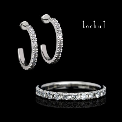 Jewelry set «My Orbit». Platinum, diamonds