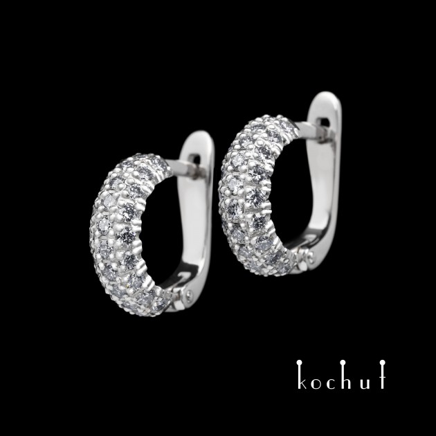 Earrings «Reflection». Platinum, diamonds 