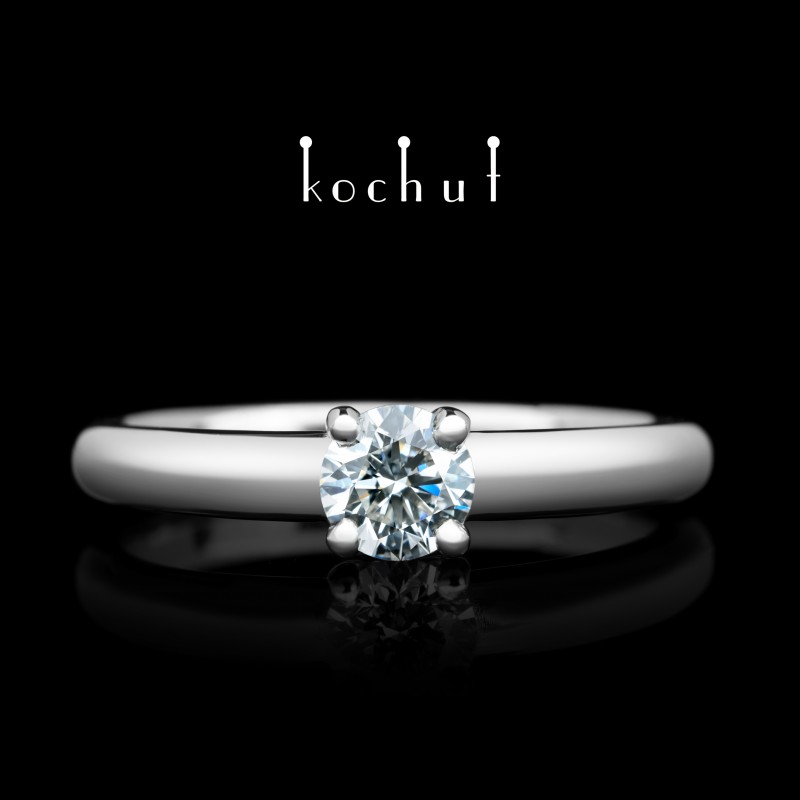 Engagement ring «Satellite». Platinum, diamond