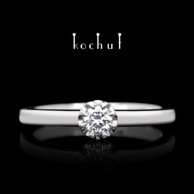 Engagement ring «Peaks of love». Platinum, diamond