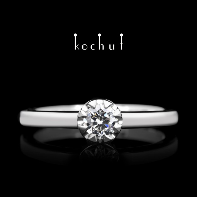 Engagement ring «Peaks of love». Platinum, diamond