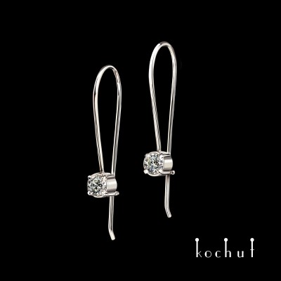 Earrings «Nectar of love». Palladium gold, diamonds