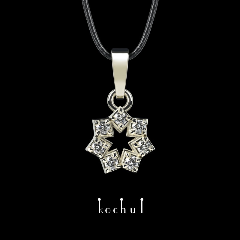 Pendant «Elenielle». White gold, diamonds