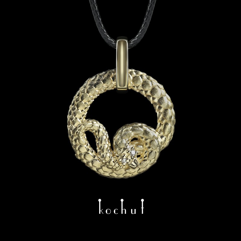 Pendant «Snake». Yellow gold, diamonds