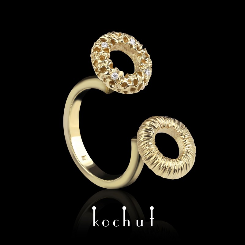 Ring Cosmic Mirage. 585er Gelbgold, Diamanten