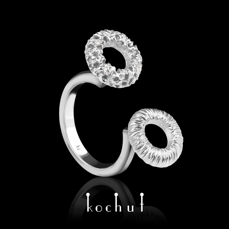 Ring Cosmic Mirage. 585er Weißgold, Diamanten, Rhodium