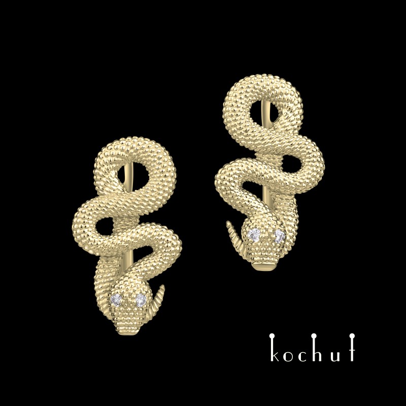 Ring «Love of the shrew». White gold, white rhodium