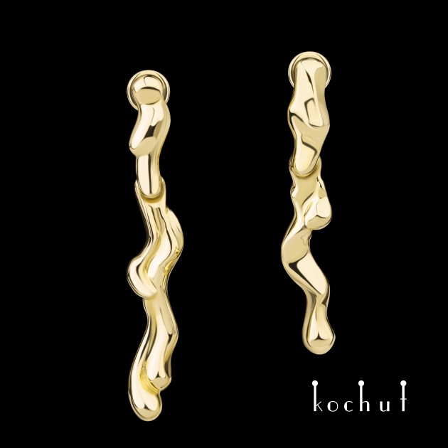 Earrings «Pragma». Yellow gold 